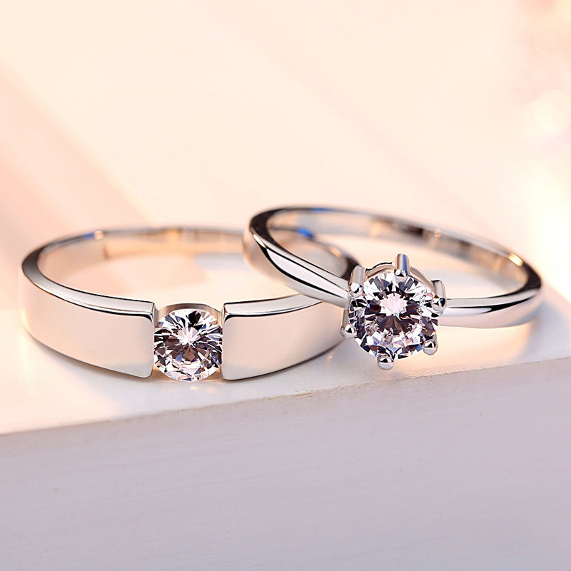 Sterling Silver Couple Wedding Ring for Men Women