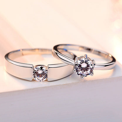 Sterling Silver Couple Wedding Ring for Men Women