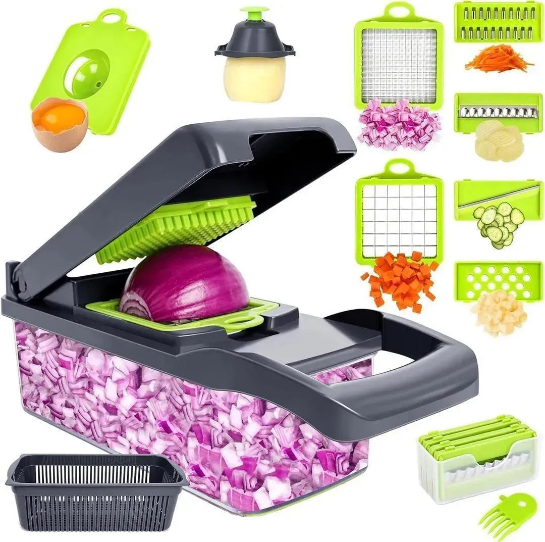 Multicolor Vegetable Cutter with 7 Blades for Easy Slicing Dicing