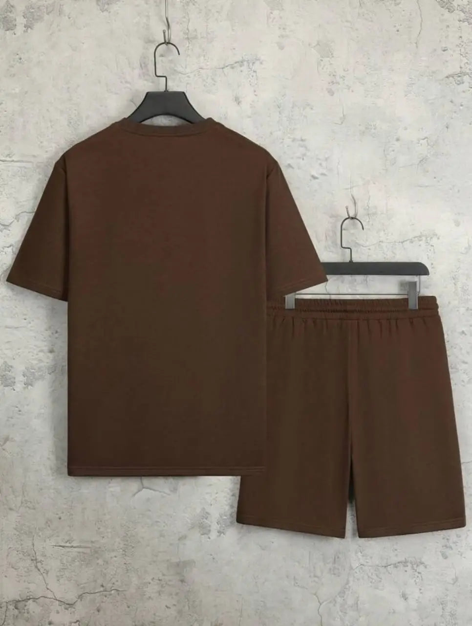 2 Pcs Men's Polyester Printed T-Shirt & Shorts Full Tracksuit