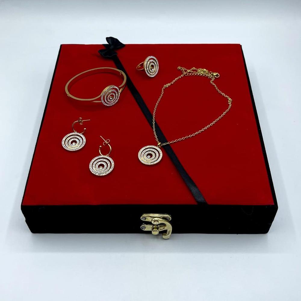 Golden Plated Spiral Necklace Set for Women