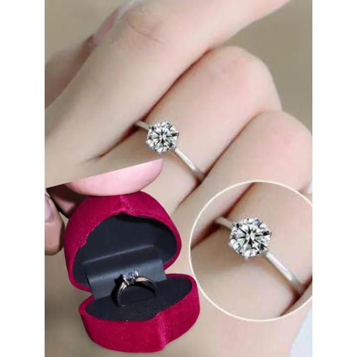 Adjustable Zircon Ring for Women Platinum Stainless Steel