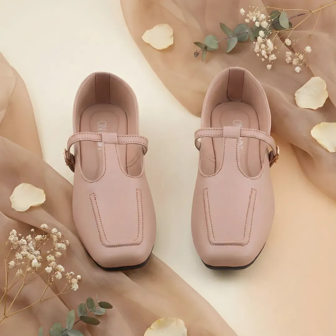 Women's Pink Rexine Loafers Formal Casual Shoes