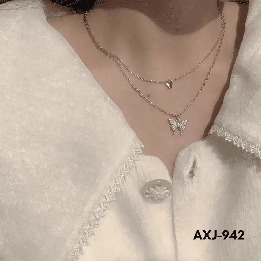 Silver Butterfly Necklace for Women
