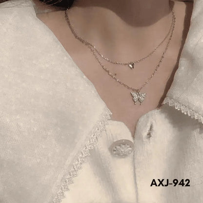 Silver Butterfly Necklace for Women