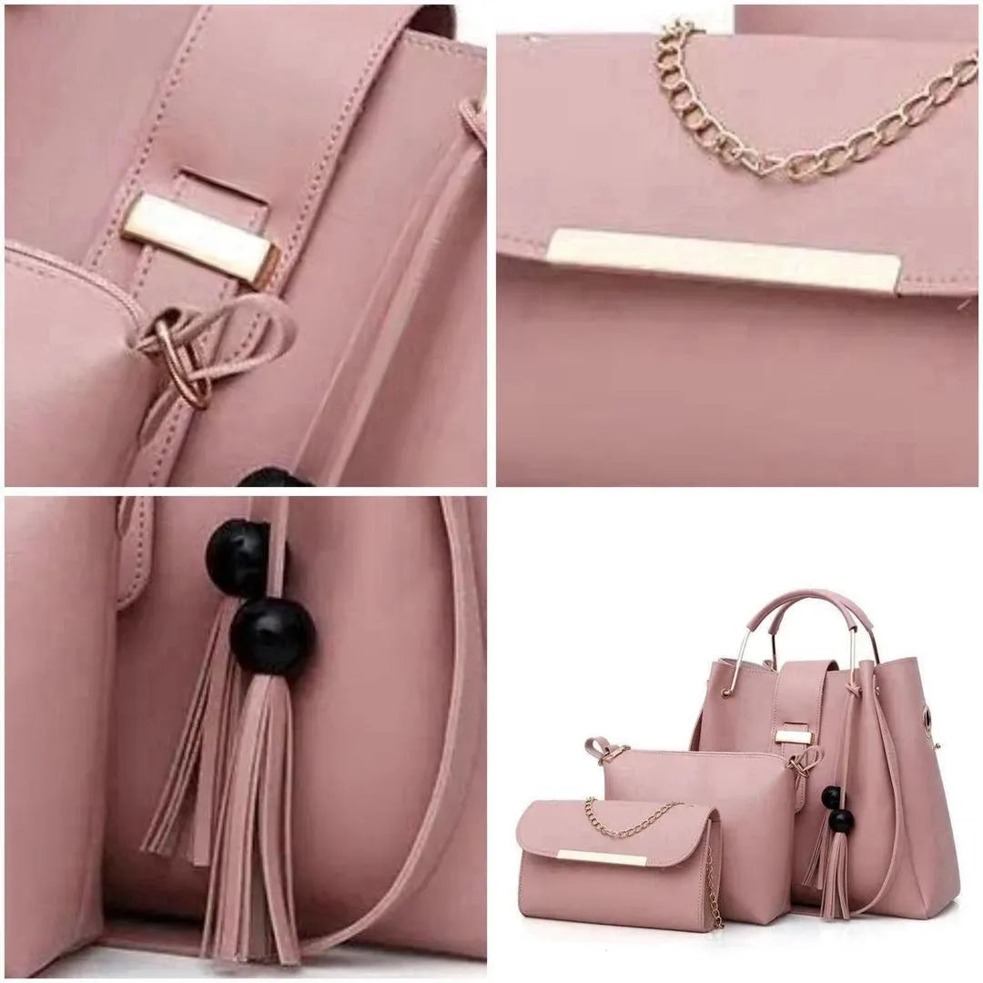 Blue Rexine Handbag Set for Girls