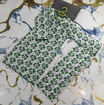 2 Pcs Girl's Cotton Printed Kurta And Pajama