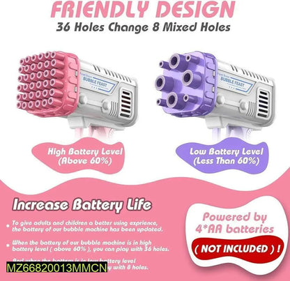 Bubble Gun with 36 Hole Switch for Kids & Adults