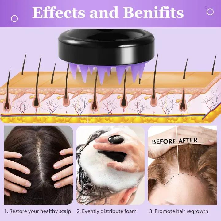 Silicone Scalp Massager Brush Pink Black
