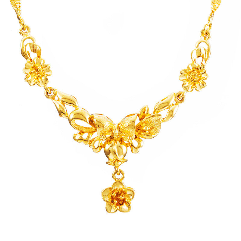 Gold Flower Necklace for Women Wedding Collarbone Chain