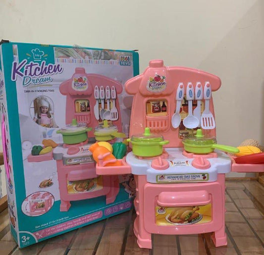 Pink Kitchen Set for Girls 3-5 Years