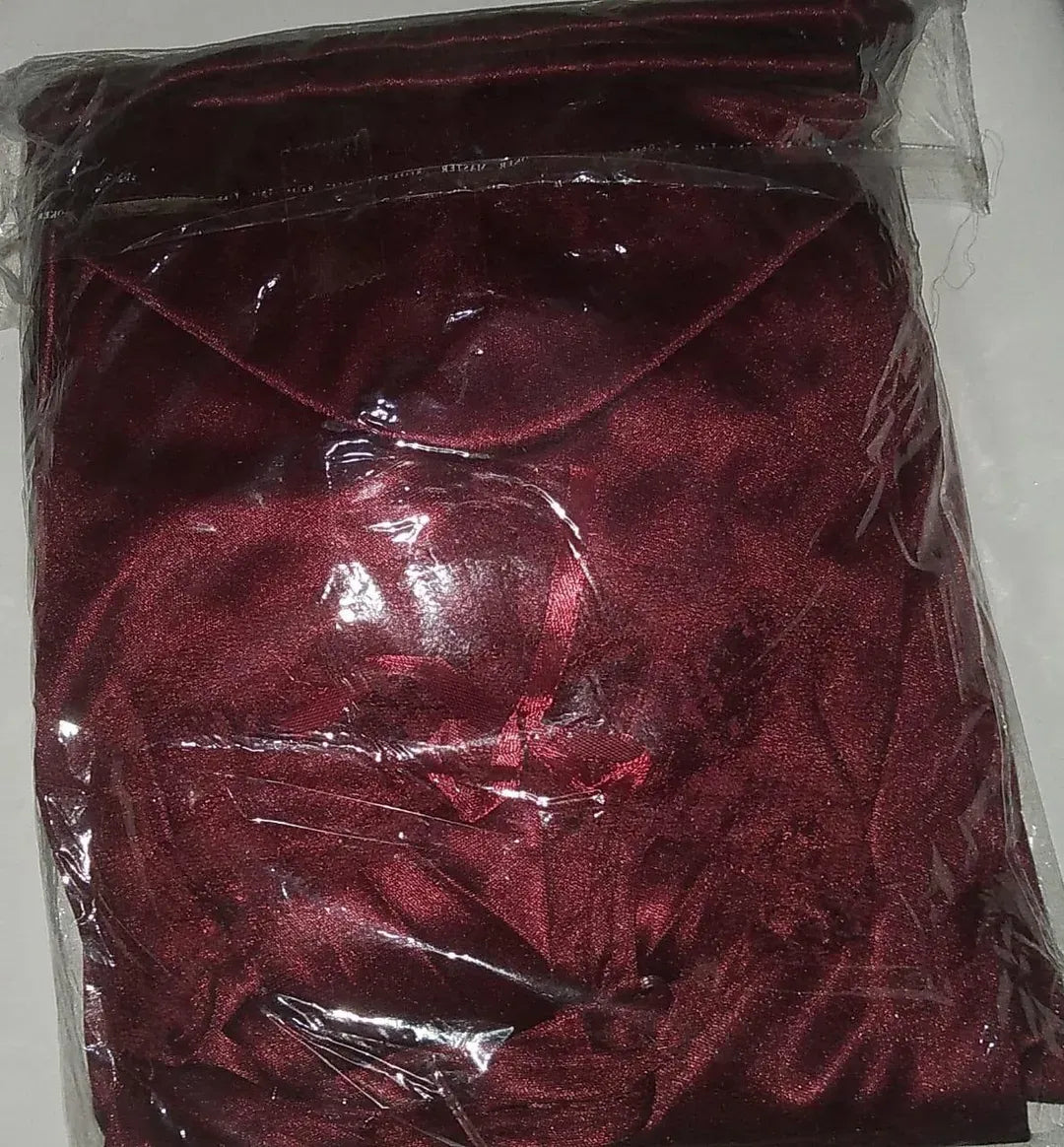 Maroon Silk 5-Piece Nightwear Set for Women