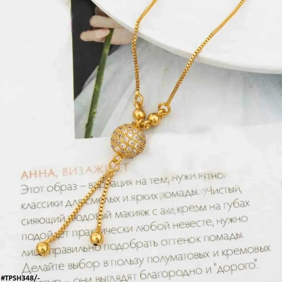 Gold Plated Zircon Ball Necklace for Women