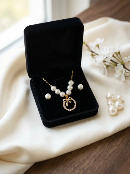 Modern Design Gold Plated Crystal Pendant Set