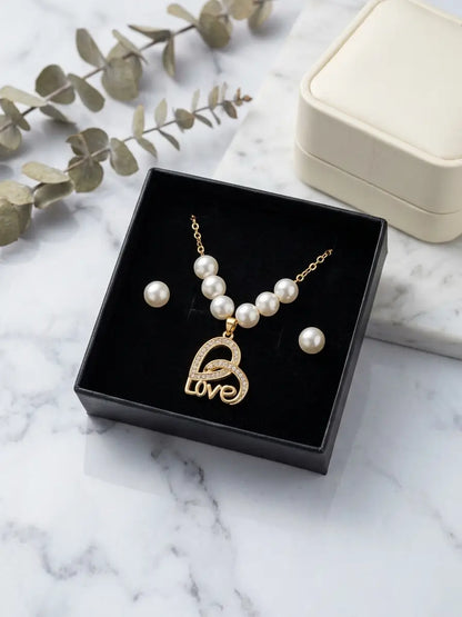 Modern Design Gold Plated Crystal Pendant Set