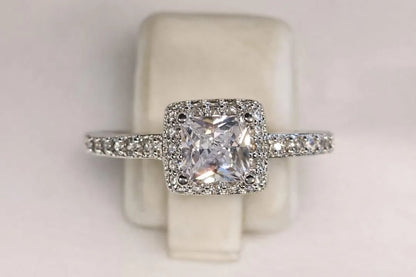 Army Gun Design Silver Plated Zircon Adjustable Ring
