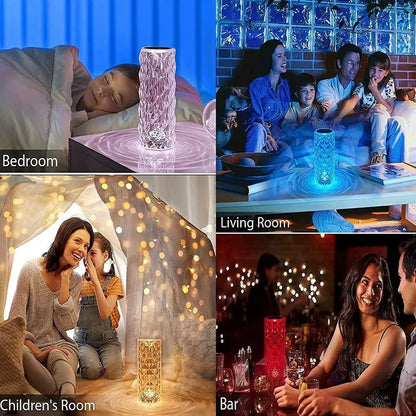 Rechargeable Diamond Table Lamp Gold Multi Color