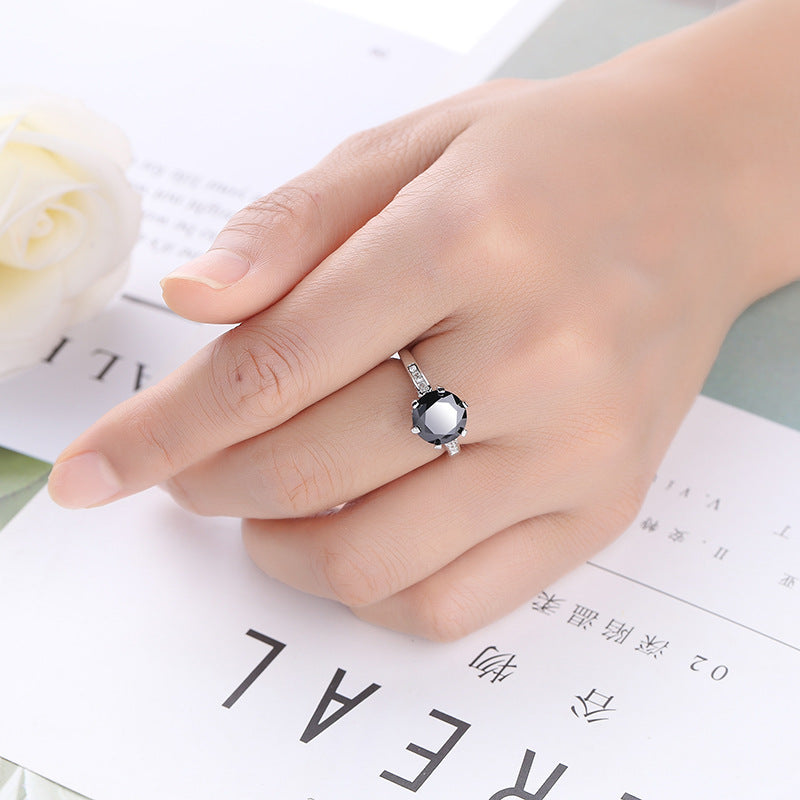 Black Zircon Vintage Ring for Women