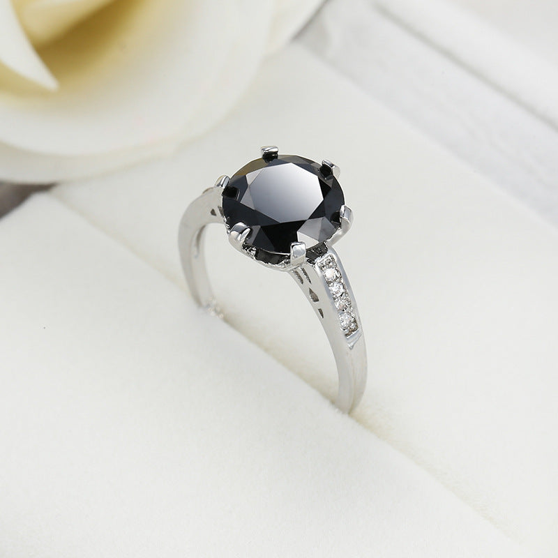 Black Zircon Vintage Ring for Women