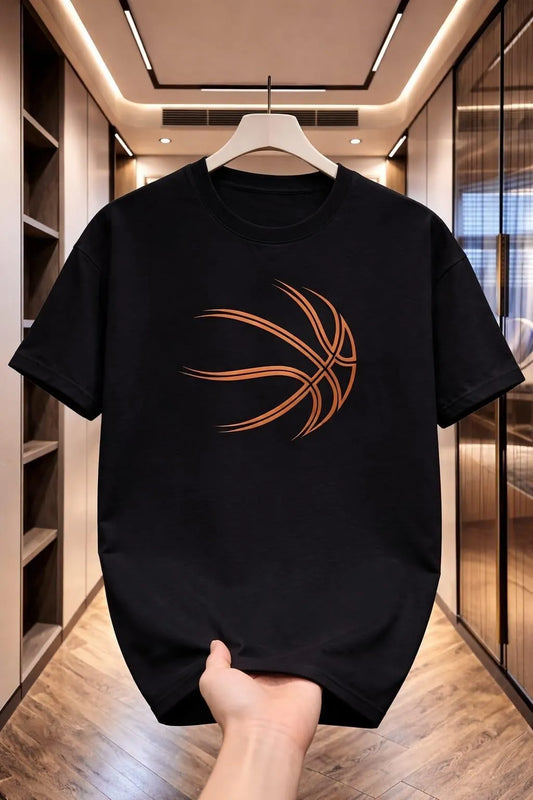 Men Black Basketball Graphic T-Shirt Summer Sale