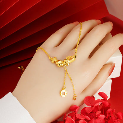 Gold Flower Necklace for Women Wedding Retro Style