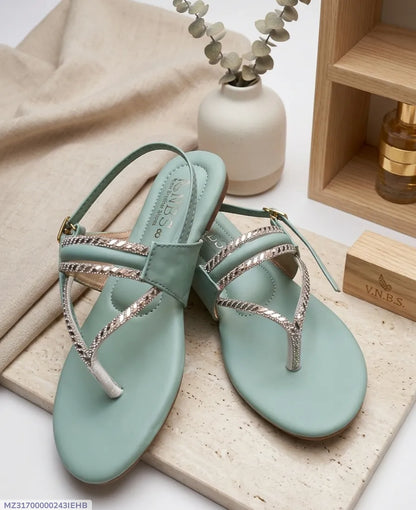 Mint Green Rhinestone Thong Sandals for Women