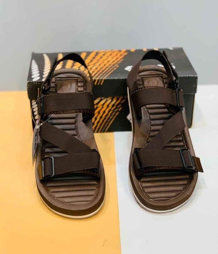 Men Brown Elastic Strap Sports Sandals All Season Comfortable