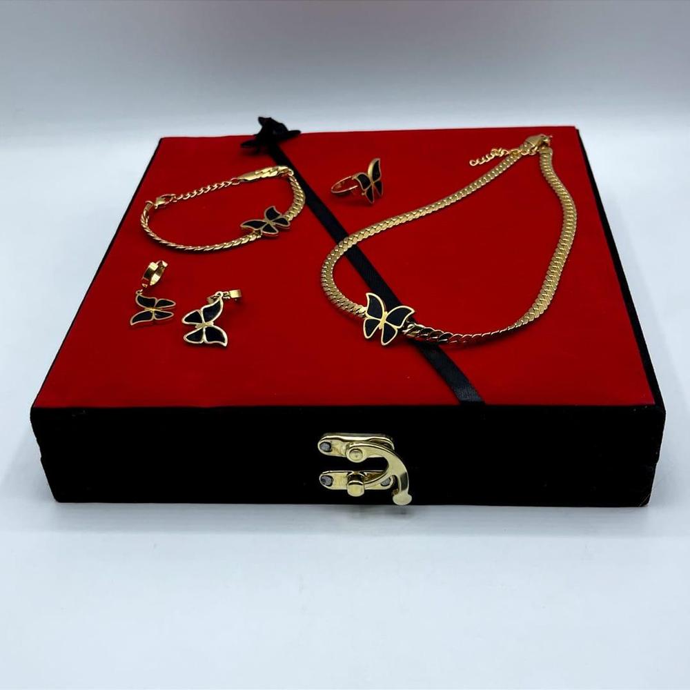 Golden Plated Butterfly Jewelry Set for Women