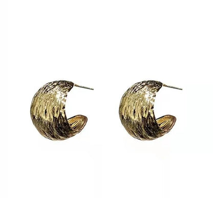 Gold Plated C Shaped Studs for Women