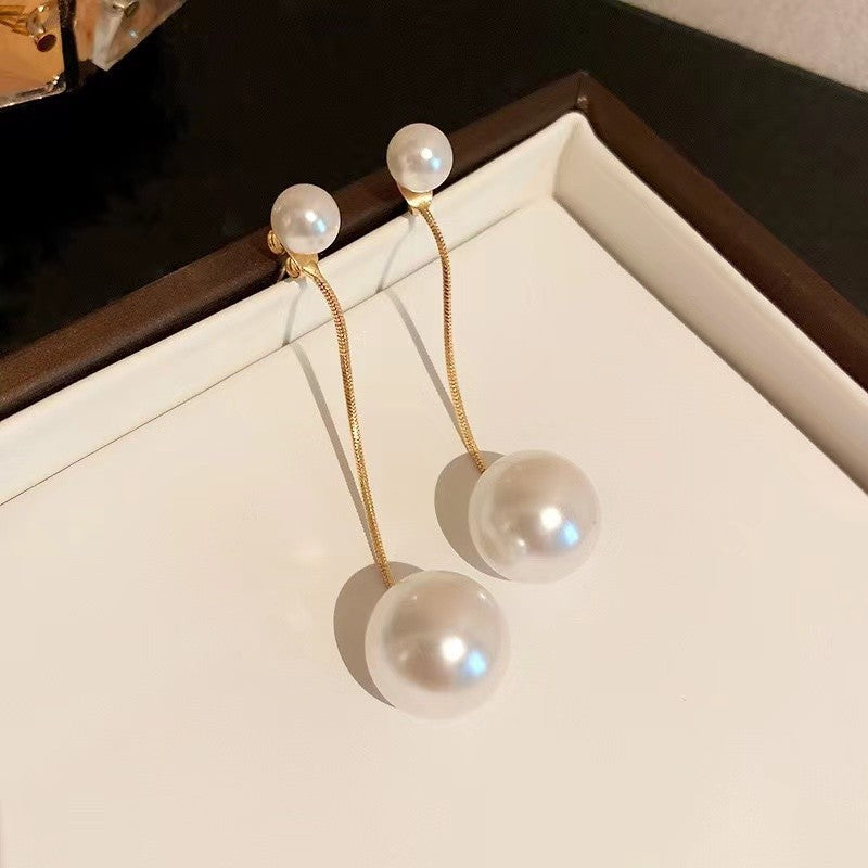AWJ-157 Elegant Pearl Hanging Korean Earrings – Stylish, Lightweight & Trendy Fashion Jewelry for Women