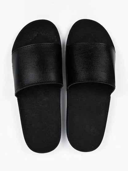 Black Camel Slippers PU Leather Comfortable Home Wear