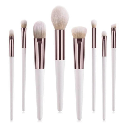 10-Piece Makeup Brush Set White Rose Gold ABS