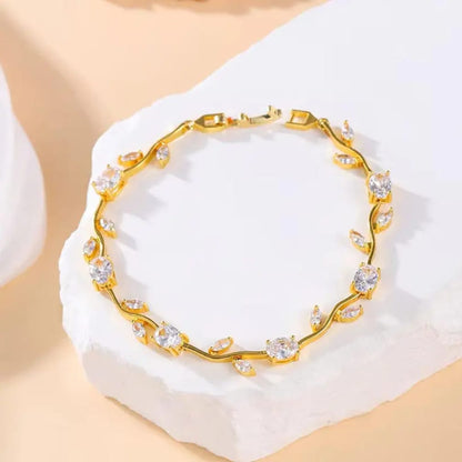 Tulip Bracelet – Premium Quality Stainless Steel Elegant Bracelet for Women ~ Without Box | Golden Base