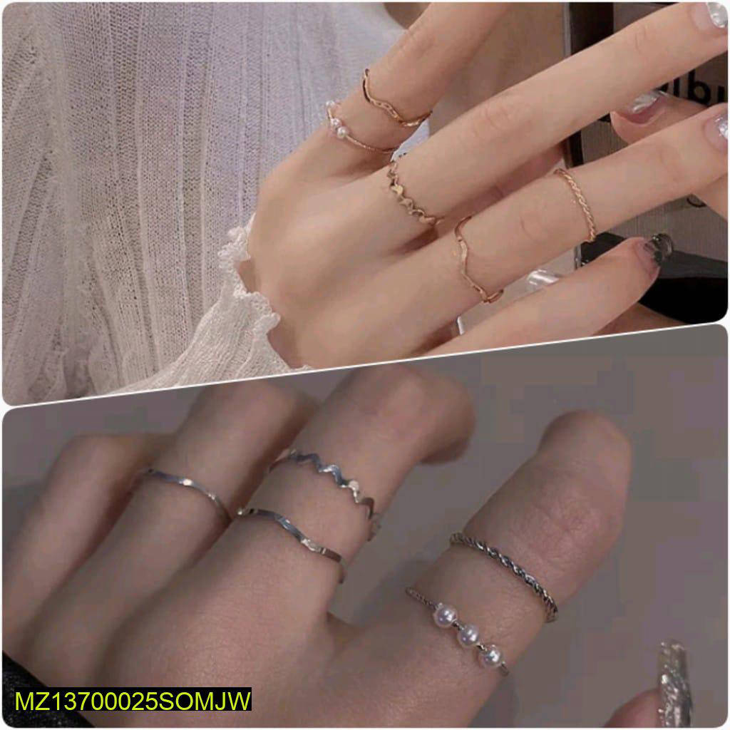 10-Piece Gold & Silver Ring Set for Women