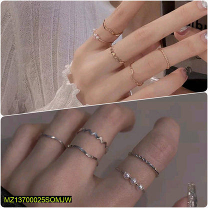 10-Piece Gold & Silver Ring Set for Women