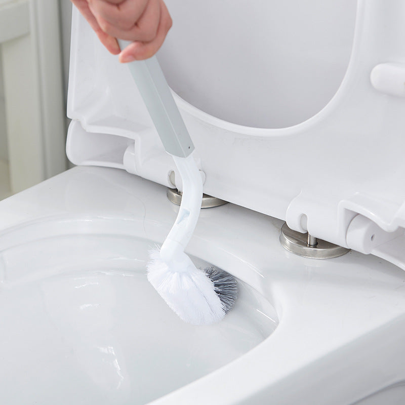 Modern Toilet Brush & Trash Can Set White Plastic