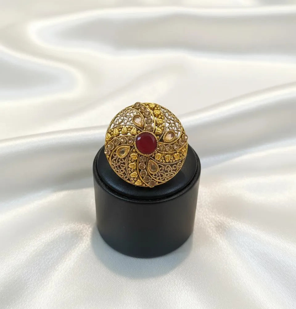 Maroon Adjustable Ring for Women Wedding & Party Wear