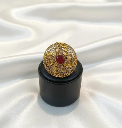 Maroon Adjustable Ring for Women Wedding & Party Wear