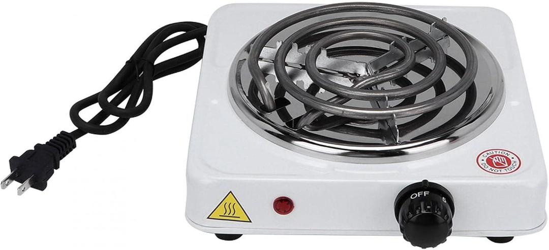 Portable Electric Stove Stainless Steel White Compact