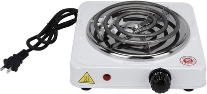 Portable Electric Stove Stainless Steel White Compact