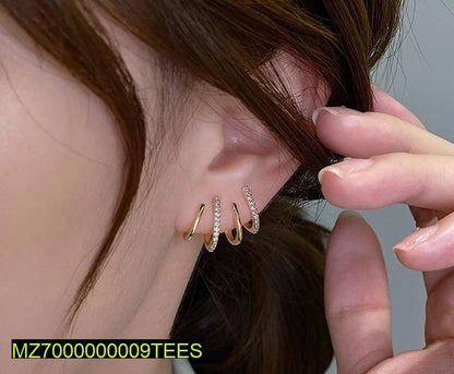Golden W-Earrings for Women, Lightweight & Durable