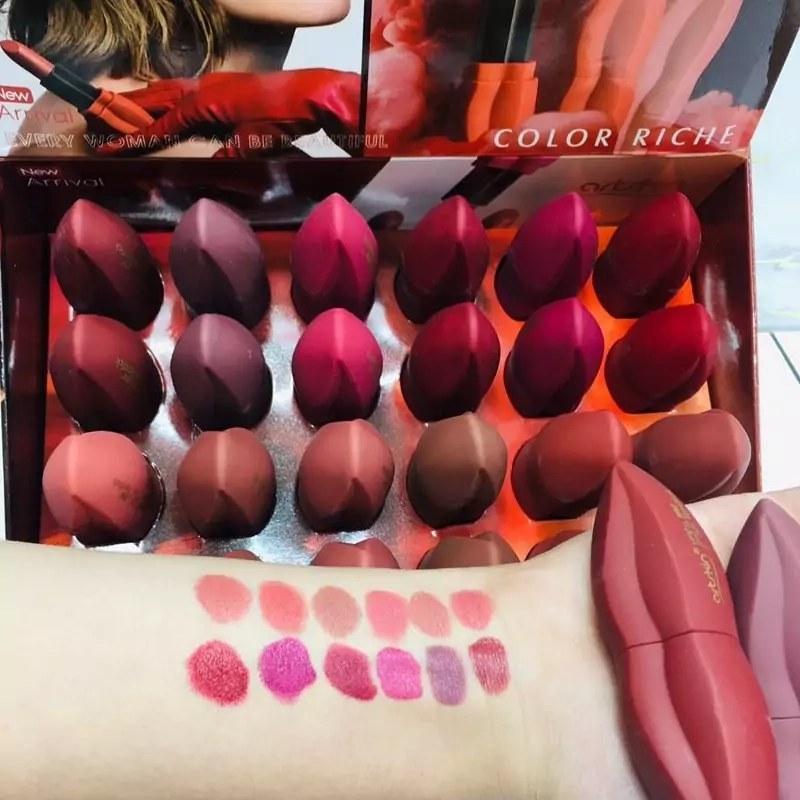Premium Red Lipstick Set 3 Shades Glossy Long Lasting