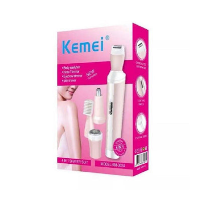 Kemei 4 in 1 Lady's Shaver - Rechargeable Trimmer Set