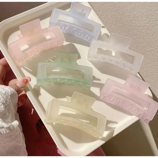Transparent Hair Claws 6 Pack ABS Plastic Multicolor