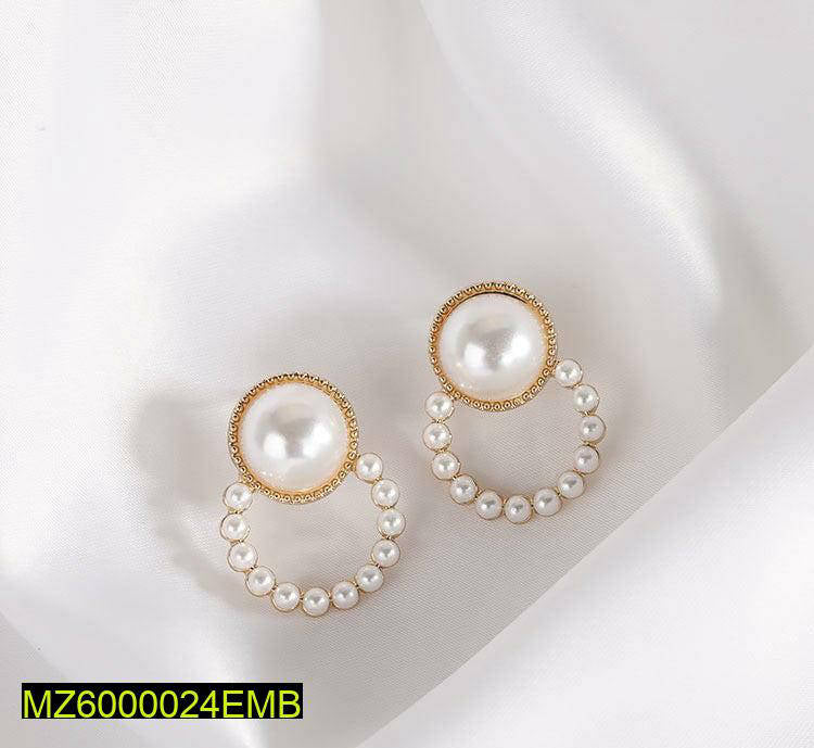 Golden Pearl Earrings for Women, Lightweight & Durable