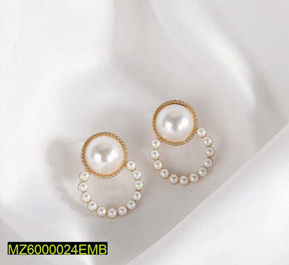 Golden Pearl Earrings for Women, Lightweight & Durable