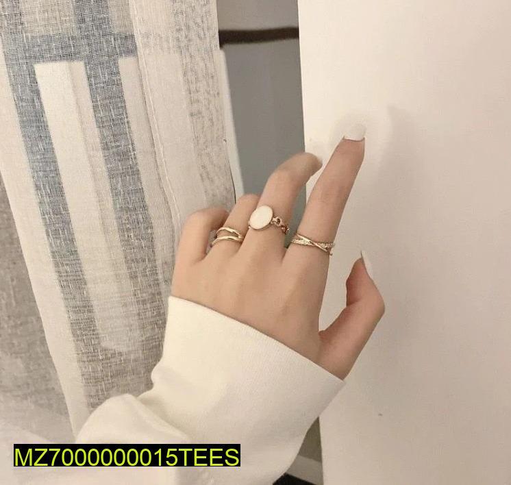 Premium Copper Ring Set for Women with Adjustable Size & Golden Plating