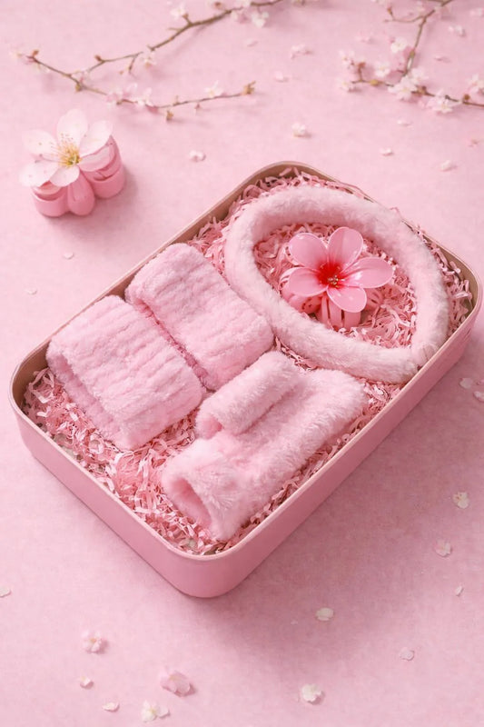 Pink Hair Catcher Set for Face Wash & Makeup