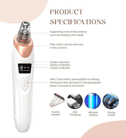 5-in-1 Electric Blackhead Remover USB Rechargeable