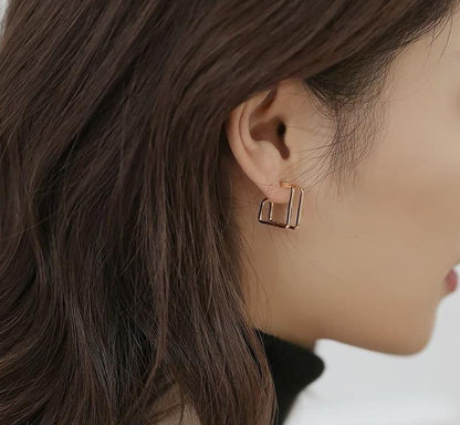Square Stud Earrings Stainless Steel Earrings for Women